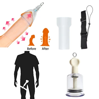 Penis Pump Enlargement Extender Vacuum Cup Leg Belt Hanger Set Adult Sex Toys for Men Dick Enhancer Stretcher Physical Exerciser 2