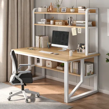 Computer Study Desk With Storage Bookshelf Office Workstation Organizer Desk for Home Students Professionals Length 100/120cm 1
