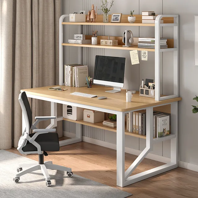 Computer Study Desk With Storage Bookshelf Office Workstation Organizer Desk for Home Students Professionals Length 100/120cm 1