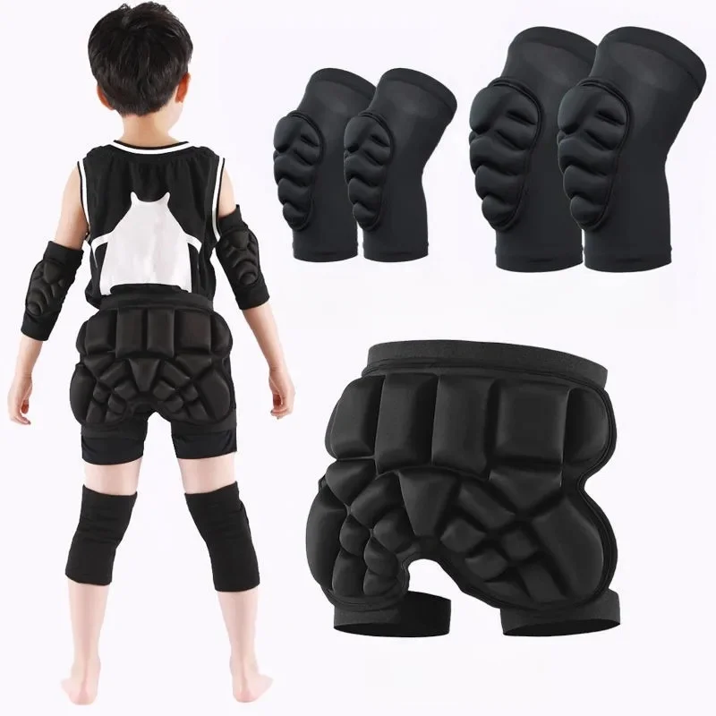 Ski Hip Protector Pants Prevention Butt Ice Scooter Sports Children's Protective Gear Knee Elbow Wrist Pads Cycling Skating 5Pcs