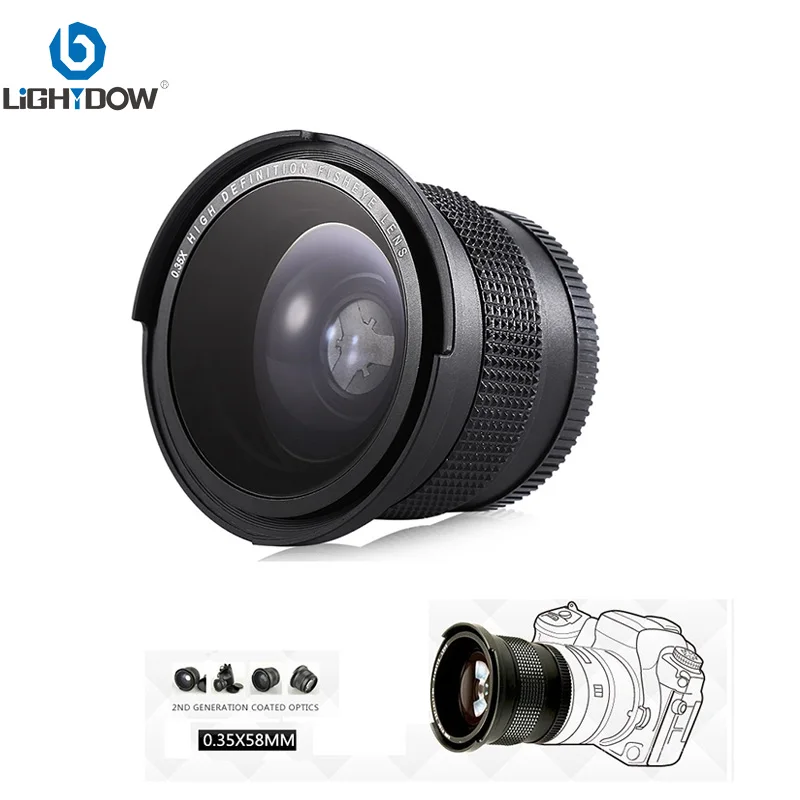 

Lightdow 58mm 0.35x Fisheye Macro Wide Angle Lens for Canon EOS 700D 650D 600D 550D 1100D T5i T4i T3i T3 T2i with 18-55mm Lens