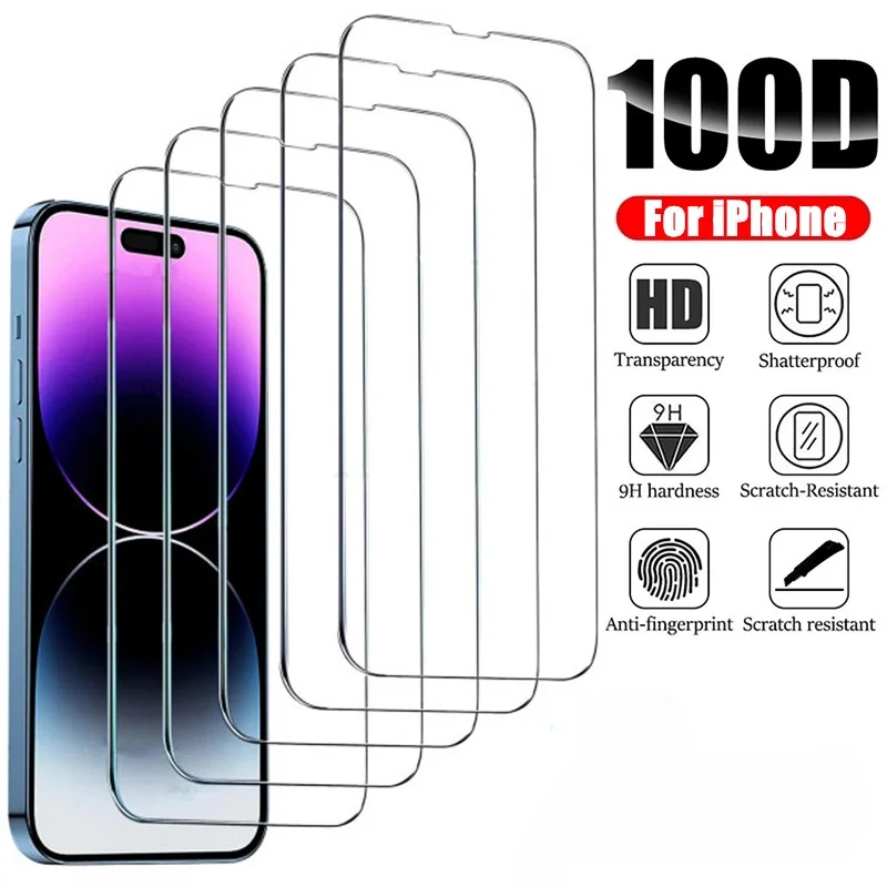 1PCS Protective Glass On For iPhone 13 11 12 16 15 14 Pro Max 12 13 MiNi 6S 7 8 Plus XR XS Max Screen Protector Tempered Glass