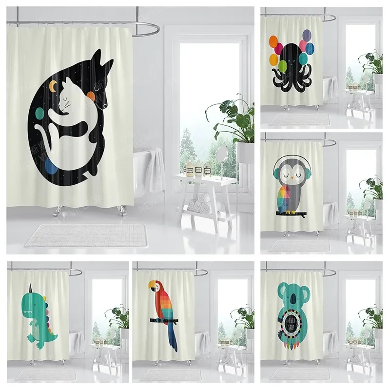 

Waterproof fabric shower curtains Bathroom curtain accessories Bath curtain for shower 180x200cm 240*200 anime boho decoration