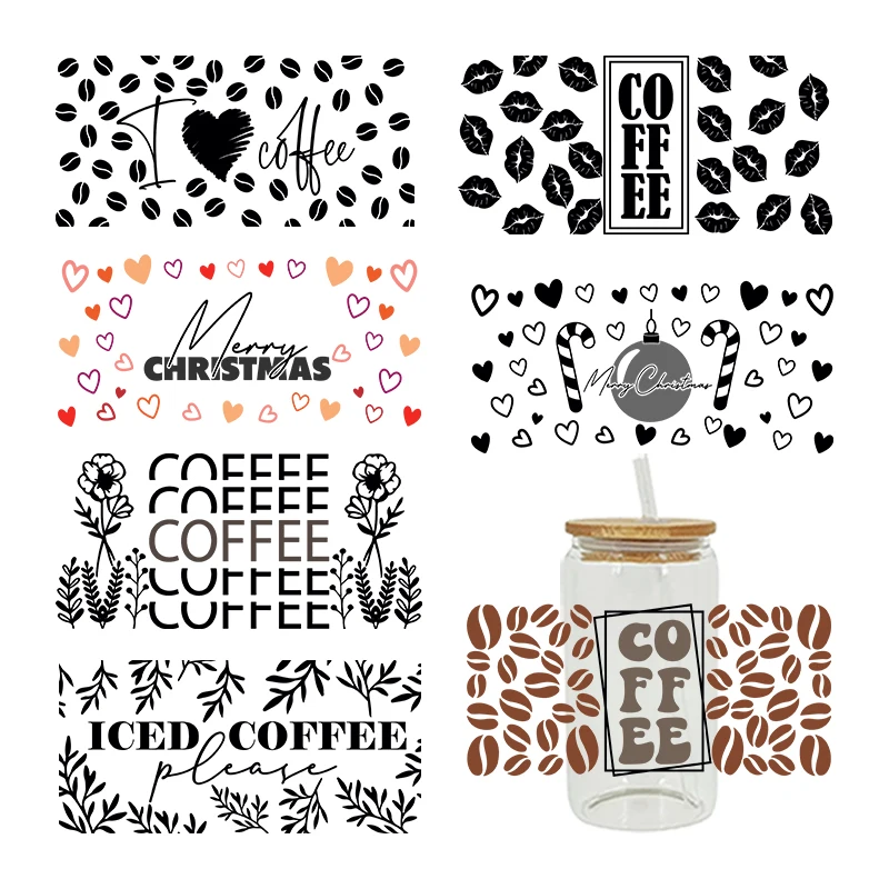 

UV DTF Transfer Happy Juice Printed Sticker For The 16oz Libbey Glasses Wraps Bottles D5409