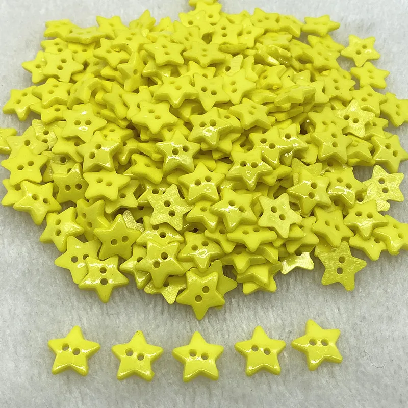 New 12mm-15mm-20mm Colours Five- Pointed Star with Two Eye Buttons  Resin Sewing Buttons Diy Scrapbooking Multicolour 4