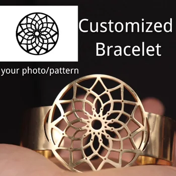Personalizza il tuo modello, logo aziendale, bracciale aperto, design distintivo e regalalo/lei un regalo unico