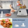AIRMSEN Stainless Steel Meat Grinder, Electric 3 in 1 Meat Mincer with 2 Blades & 3 Plates, Sausage & Kubbe Maker Kit, Fixed Loc 5