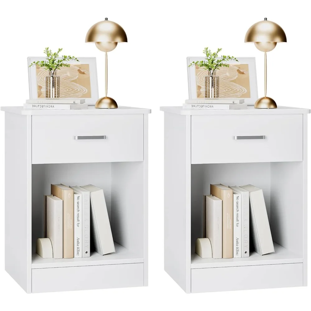 Nightstand, 2-Tier Side Table set of 2 1
