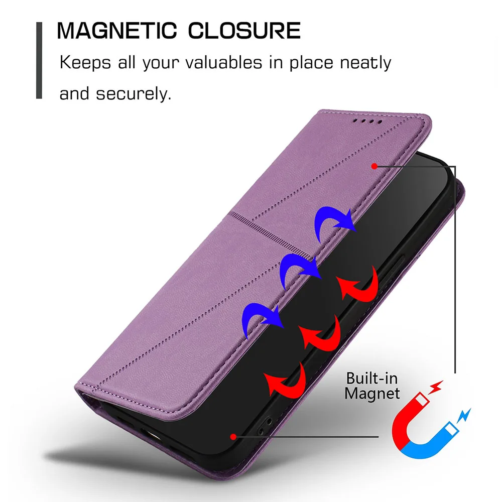 Elegant Magnetic Card Slots Leather Phone Case - Premium Back Cover Design