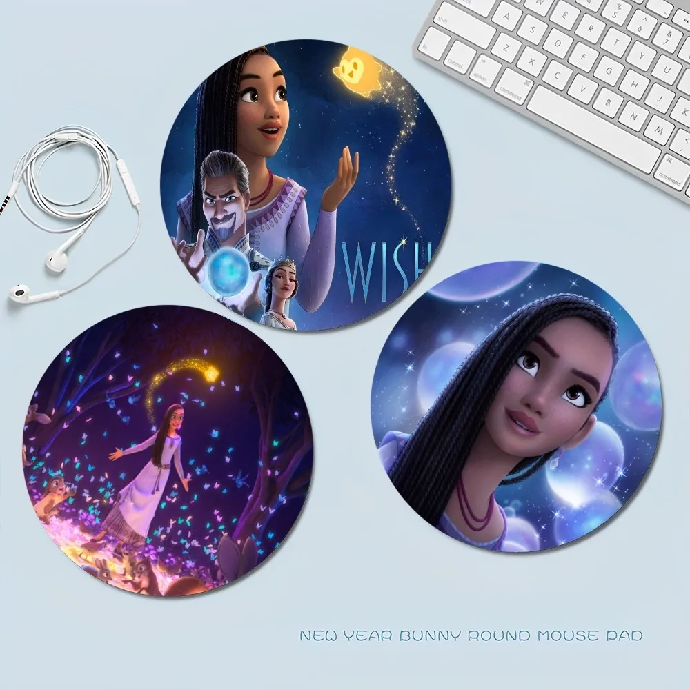Disney Wish Mousepad Small Round Speed Version Game Computer Keyboard Office Table Mat Pc Laptop Mouse Mat Desktop Mat