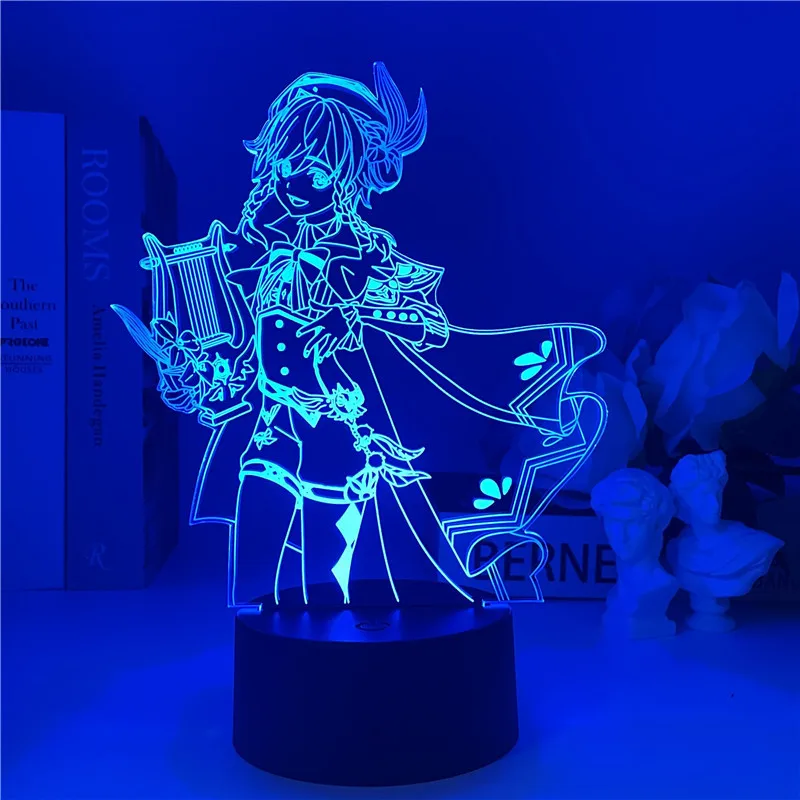 night table lamps Genshin Impact Night Light 3D Illusion Anime Lamp for Bedroom Decor LED Light Atmosphere Bedside Night Lamps Genshin Kids Gift hatch night light Night Lights