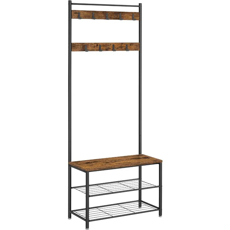 

Clothes Rack with Shoe Cabinet Bench, Entryway Bench with Shoe Cabinet, 3 in 1 for Entryway,coat rack,12.6 x 27.6 x 69.8 inches
