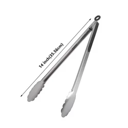 Stainless Steel Multipurpose BBQ and Kitchen Tongs (14 inches(35.56cm))