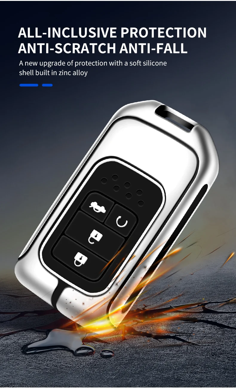 Portachiavi con copertura a distanza per auto in metallo Shell Fob per Honda CR-V CRV Accord Odyssey Civic XRV Vezel Jade Crider Fit Holder accessori - Se5c7194842d94cd580fe7767b37933ffd