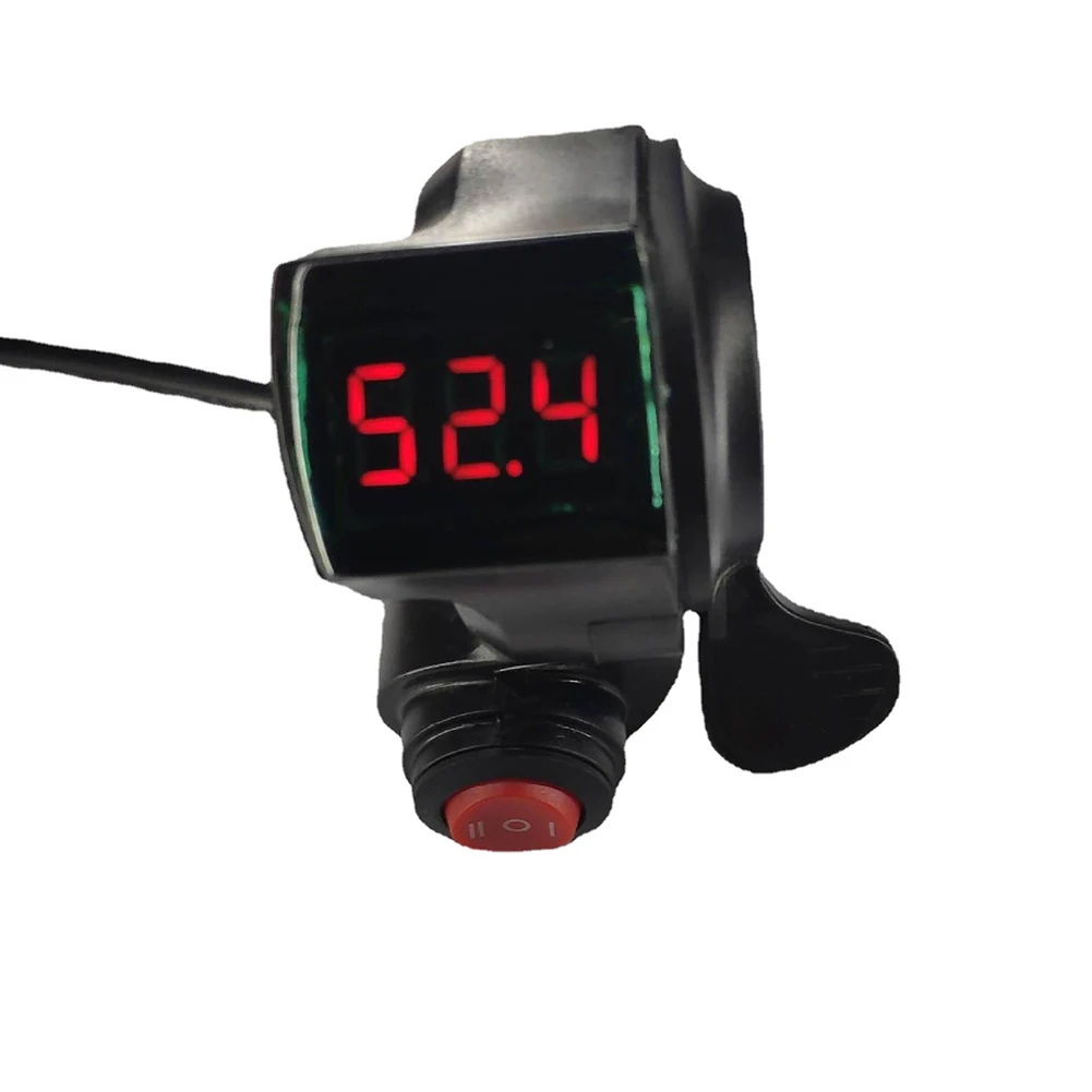 Acceleratore a pollice per E-Bike con blocco a chiave e display livello batteria 24V-72V, impugnatura per scooter elettrico, acceleratore a manopola da 7/8 pollici per manubrio - immagine 4