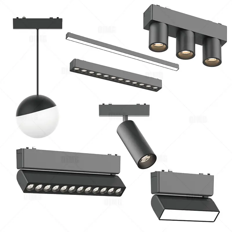 White Black Surface Ultra Thin Slim Magnetic Track Lamp Cell Light Modern Flexible Fixture Living Magnet Ceiling Lamp Rail 4