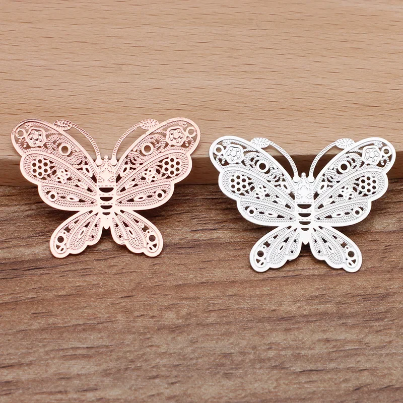BoYuTe 황동 선조 나비 모양 시트, 쥬얼리 제작용 DIY 수제 재료, 35x27mm, 20 개/로트