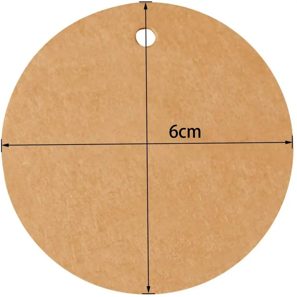Round Kraft Paper Tags Blank DIY 6cm Price Label Cards 100pcs