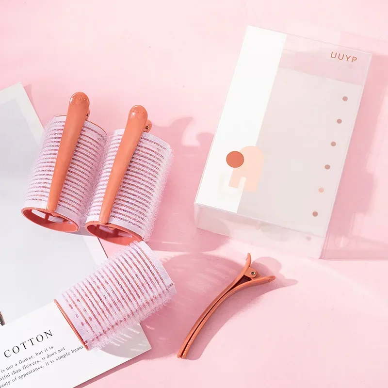 3pcs Self-Grip Hair Rollers Heatless Hair Curlers No Heat Bangs Volume Self-adhesive Hook & Loop DIY Styling Tools
