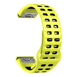Premium QuickFit Silicone Watch Strap - 26mm/22mm - Versatile Bracelet Wristband - 22mm Fenix 7 7Pro (Green black)