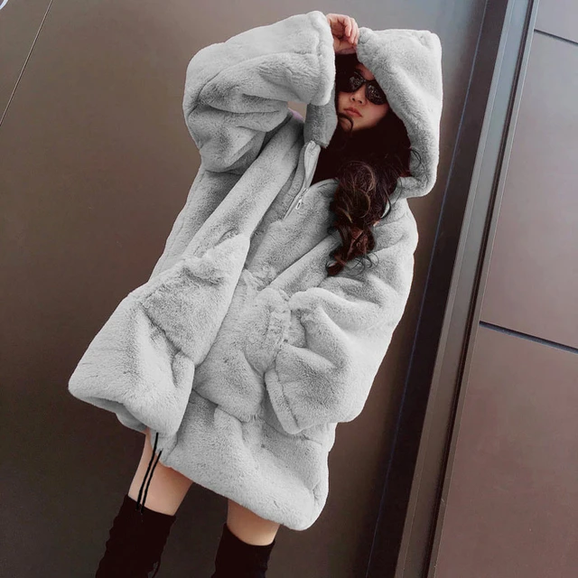 Oversize faux-fur coat - Women