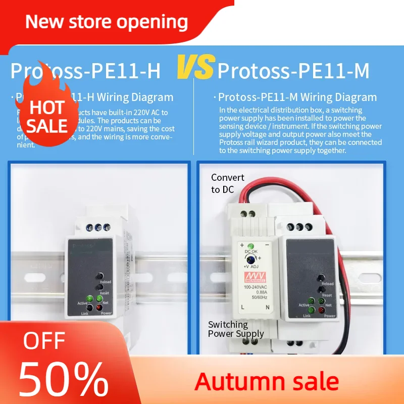 

High Flying Protoss-PE11 RS485 Wired to Ethernet Serial Server Rail Mounting DTU RS485 to Ethernet Serial Server