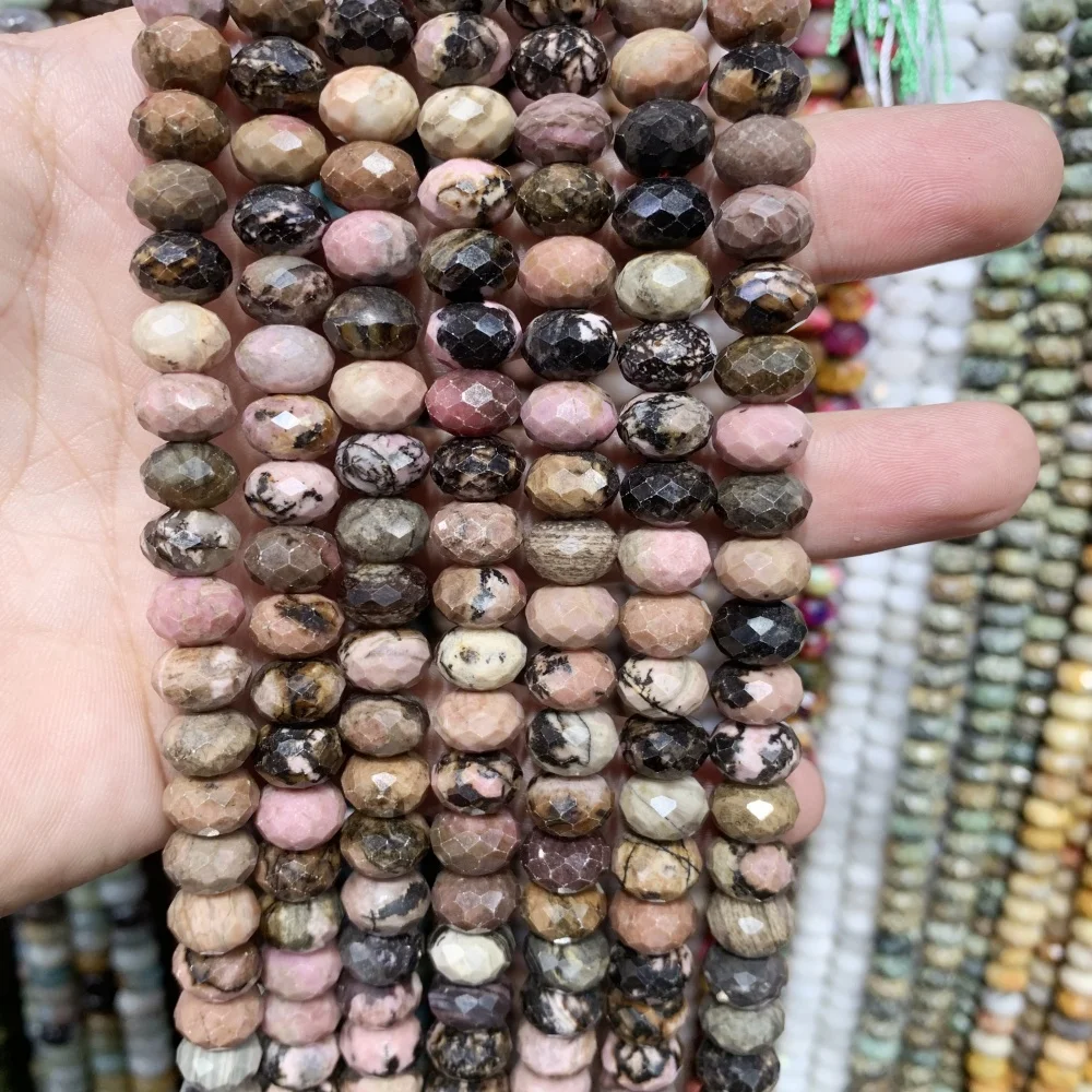 Facettierte Natursteinperlen 6x10mm Tigerauge Indischer Achat Schwarzer Haarquarz Zwischenperlen für Schmuckherstellung DIY Armband – Detail 20