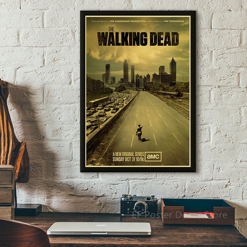 The Walking Dead Poster Rick Grimes/Daryl Dixon Prints Posters Horror TV Show Vintage Home Room Art Wall Decor Retro Painting