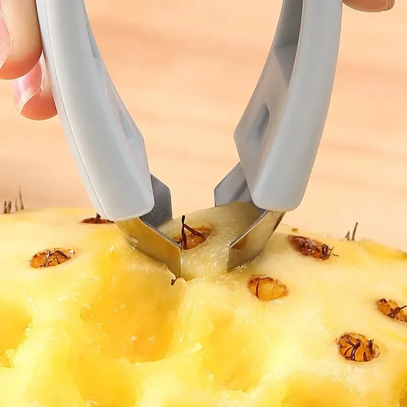 Stainless Steel Pineapple Eye Corer Fruit Vegetable Knives Stem Remover Clip Strawberry Huller Peeler Tweezers Kitchen Gadgets