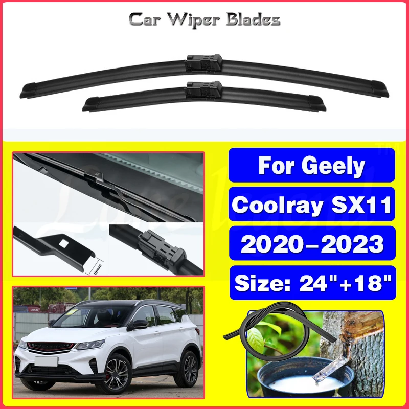 

Wiper Front Wiper Blades For Geely Coolray SX11 2020 2021 2022 2023 Windshield Windscreen Window Car Rain Brushes 24"+18"