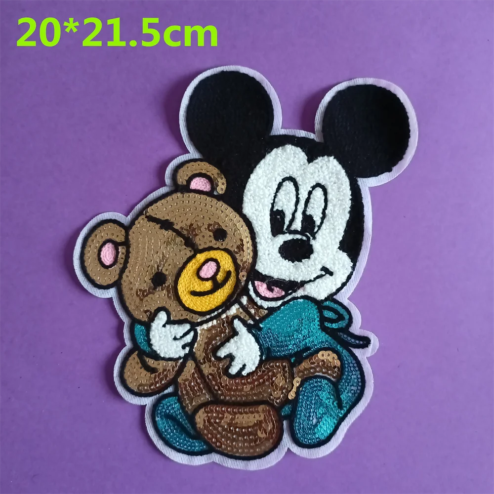 1Pcs ] Large Mickey Minnie Mouse Iron On Embroidery Patches for Kids  Clothes DIY Disney Creative Patches for Children Clothing - AliExpress