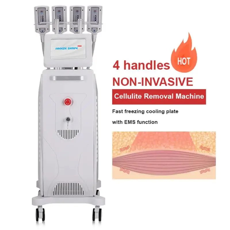 

4/8 Handles Non-invasive Fat Freezing Weight Loss Cryolipolysis RF Slimming EMS Plate Cooling Pads Muscle Stimulator Machine