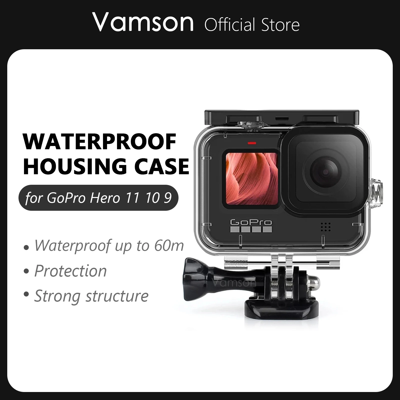 Housing Shell For Gopro Hero 10 9 Black Hard Protective Cage Case For