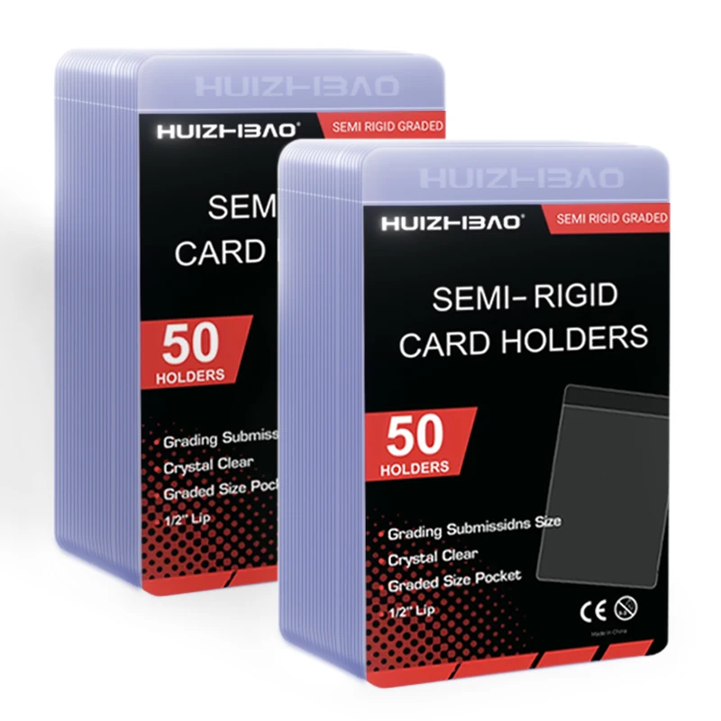 50pcs Semi Rigid Card Holders - Sleeves Fit Standard Grading Cards Baseball Cards for Graded Card Submittions for mtg baseball