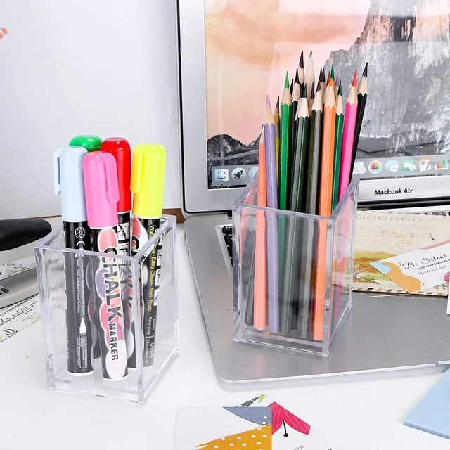 Acrylic Pen Holder Transparent Pen Organizer Clear Pen Container Makeup  Brushes Organizer Pencil Storage Box Office Organizer - AliExpress