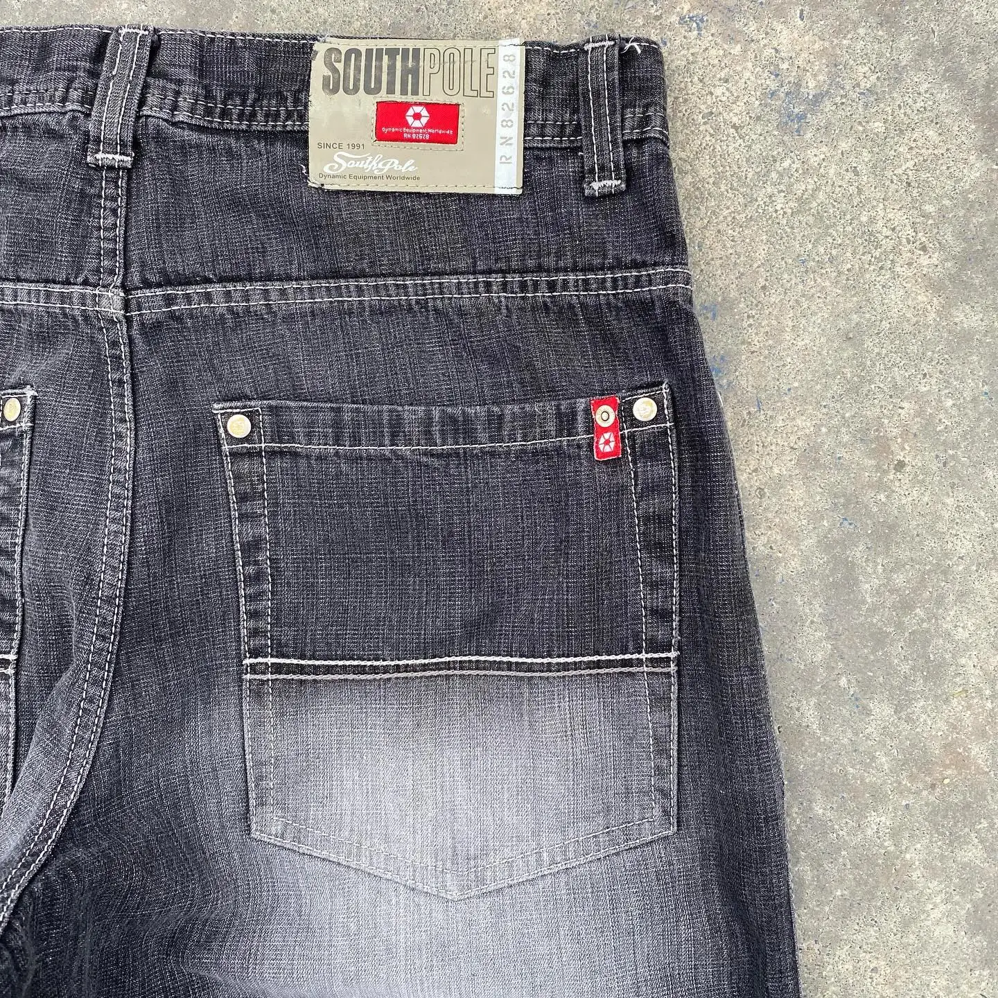 SOUTHPOLE Street wear women's jeans Y2K new Harajuku hip-hop black pants washed and ground white baggy jeans Gothic wide pants 6