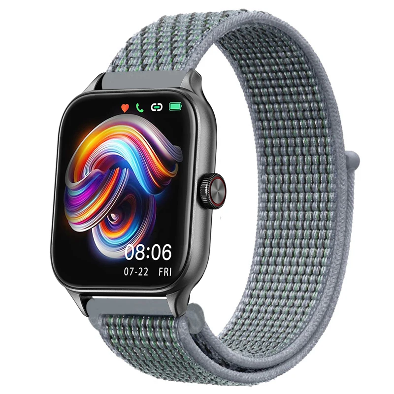 Sport Nylon Loop Bracelet Strap, 22mm or 20mm, Compatible with Popular Smartwatches