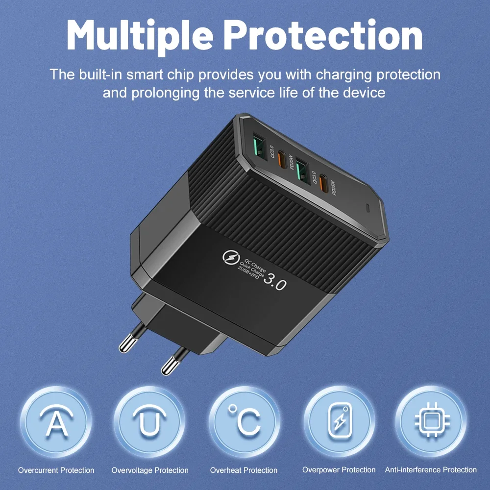 รูปสินค้า ที่ชาร์จ USB 100W 6 พอร์ต ชาร์จเร็ว รองรับ Quick Charge 3.0