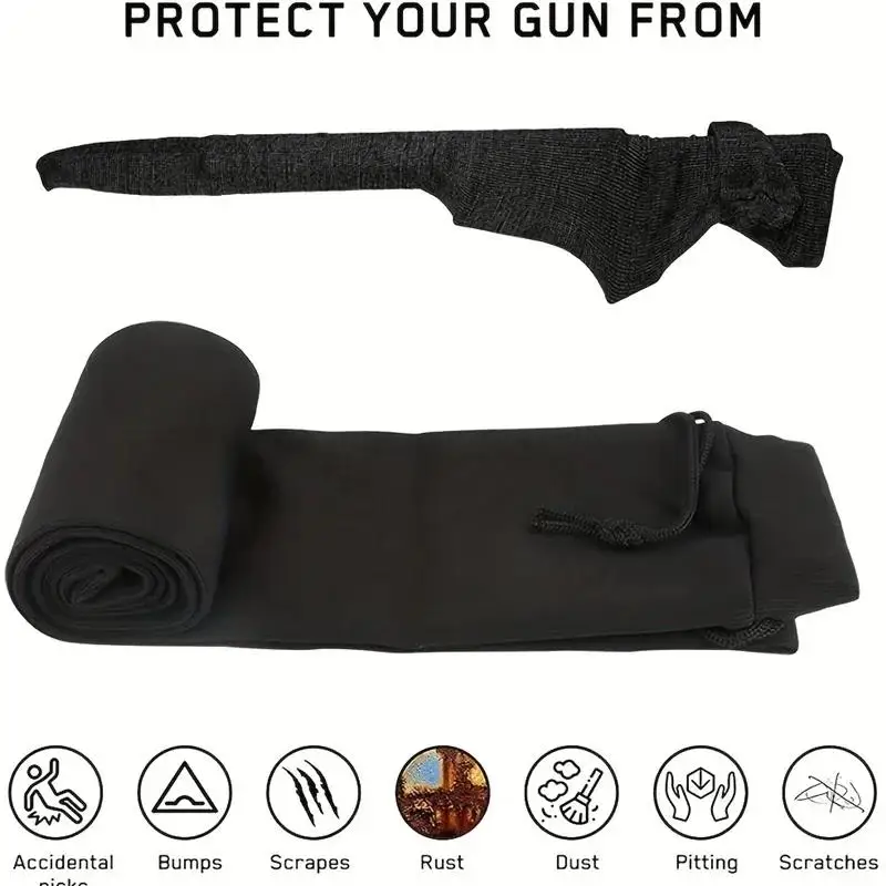 Silicone Treated Gun Sock Polyester Rifle Shooting Fishing Rod Protection Cover Bag Case Tactical Hunting Sleeve