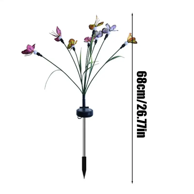 Butterfly Solar Lights Outdoor Butterfly Lamp Firefly LED Lights 2 Pieces Lawn Light Solar Power Landscape Light Outdoor 7 Light 6