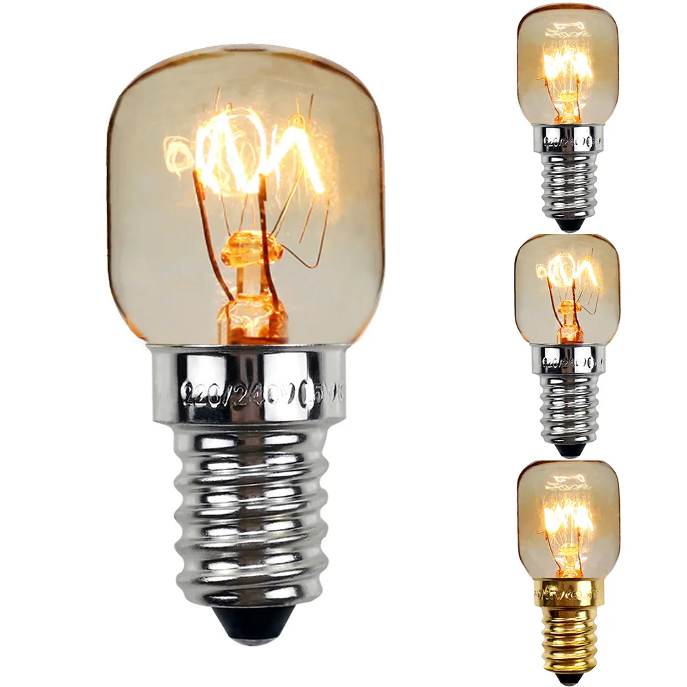 

3PCS 25W Pygmy E14 Screw High Temperature Resistant Kitchen Microwave Oven Cooker Lamp Salt Light Bulb Replacement Bulb