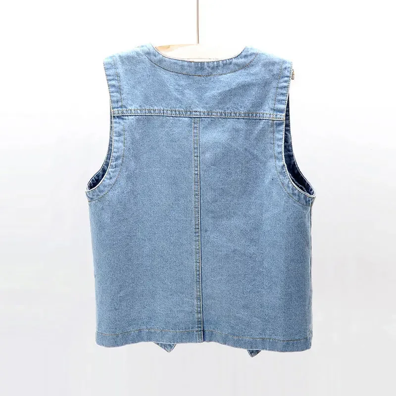 Woman Jacket Vest Spring Summer Denim Vest Women's Short Loose Sleeveless Coat Vest Chaleco Mujer 3