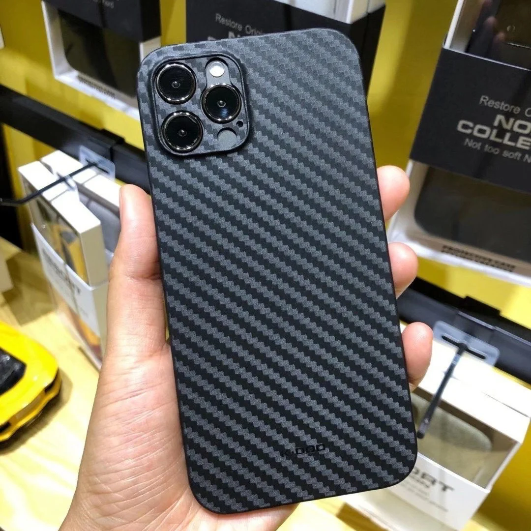 K-Doo Carbon Fiber Pattern Ultra Slim Phone Case with Lens Protection