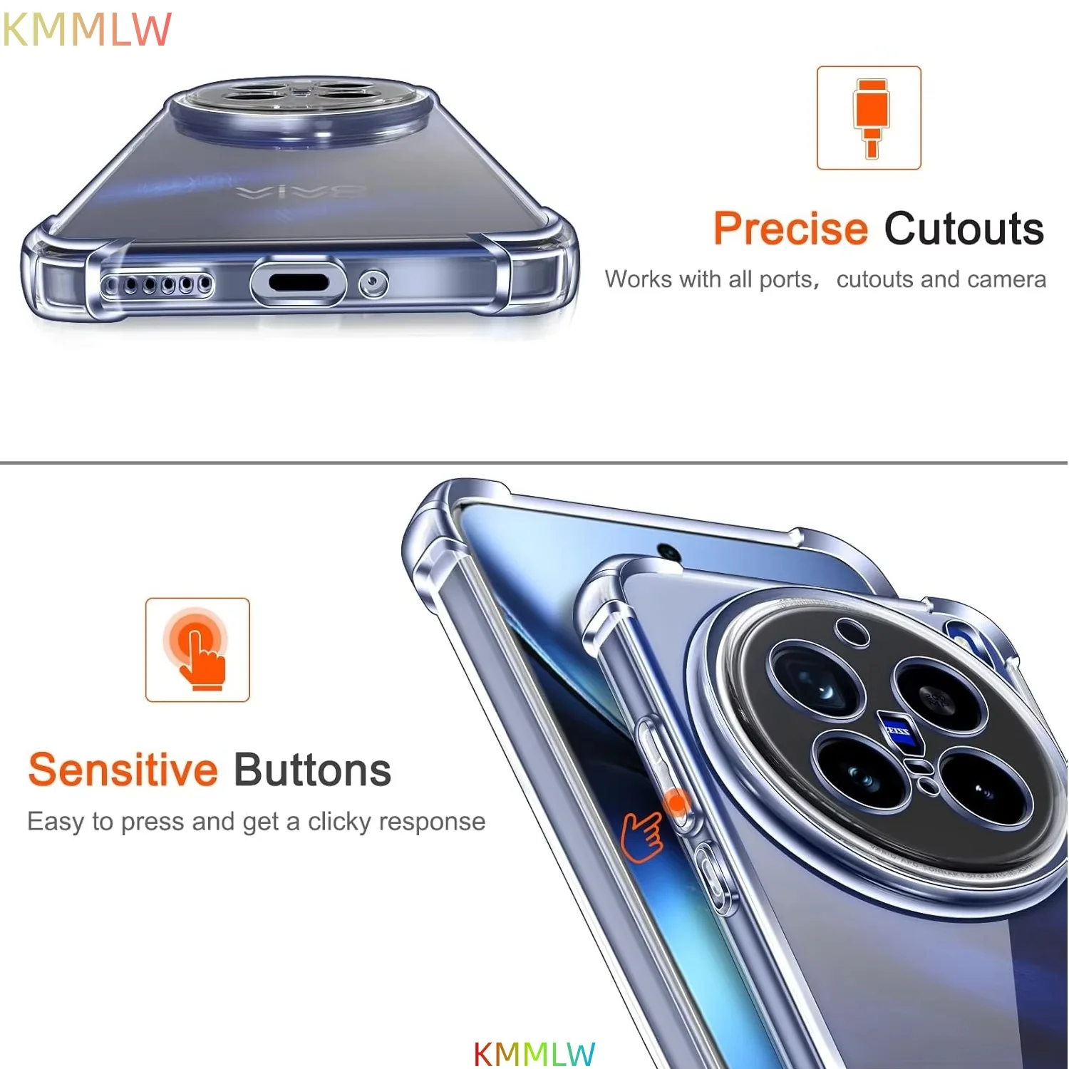 Transparent Shockproof TPU Case with Enhanced Corner Protection