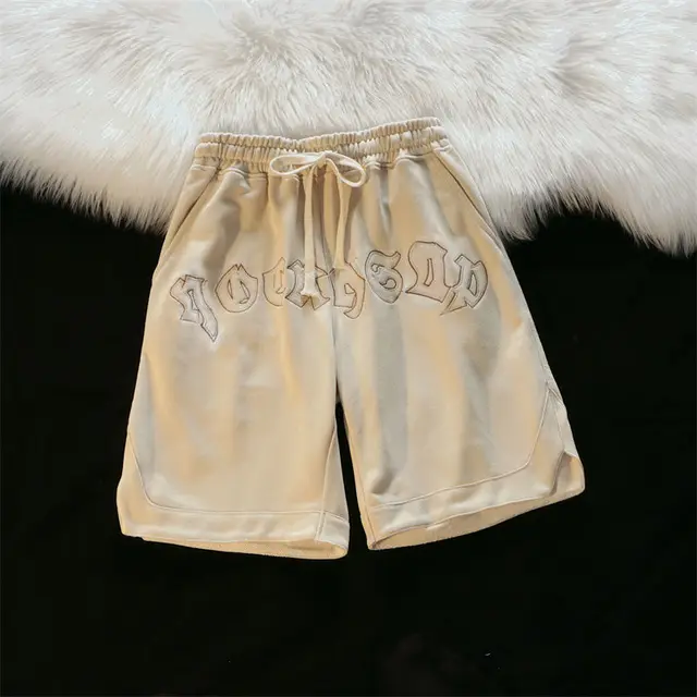 retro embroidered shorts men's summer 1