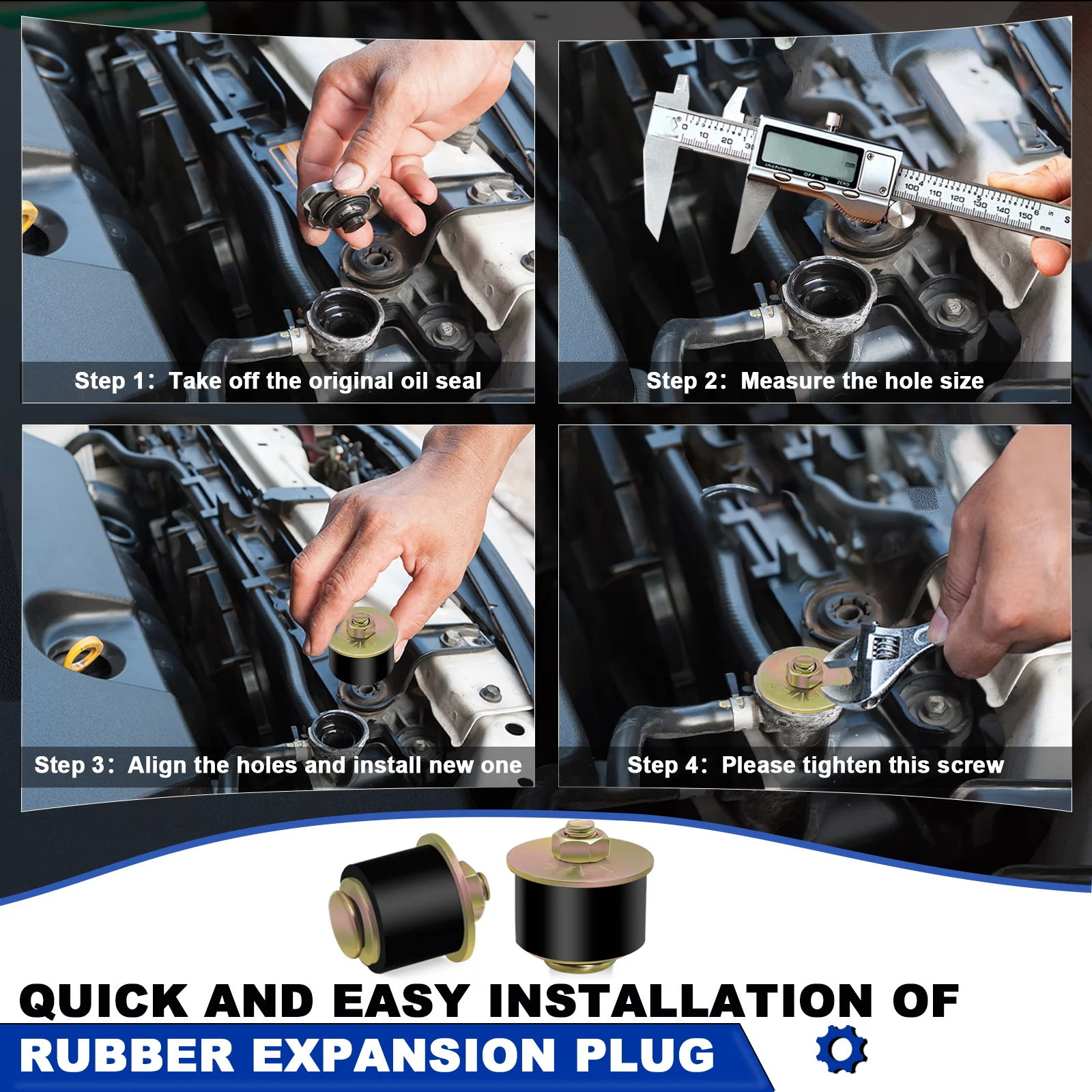 1-1/4" Rubber Expansion Freeze Plug, Automotive Engine Expandable Freeze Rubber Plugs Fit Hole:1-1/4" to 1-3/8" (31mm-34mm)