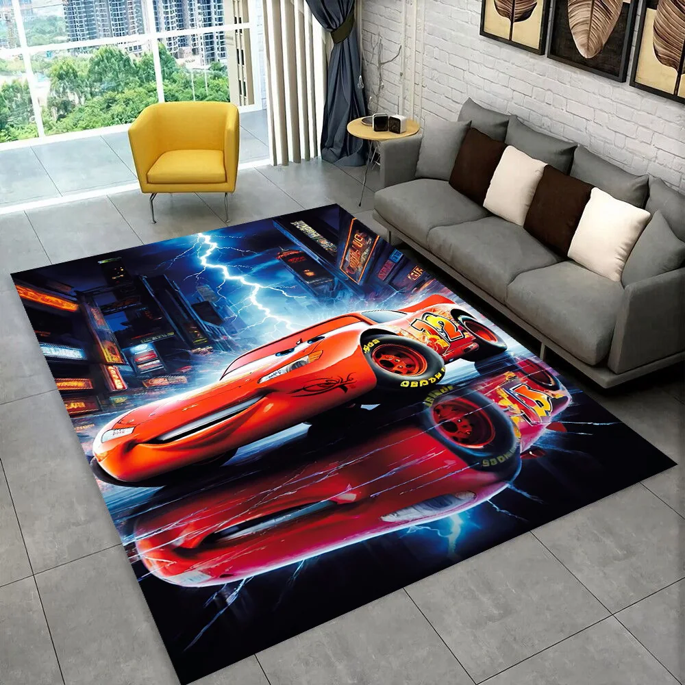2025 New Cartoon Cars Lightning McQueen Gift Rug Carpet for Living Room Bedroom Decor Floor Mat Non-slip for Sofa Doormat Kids