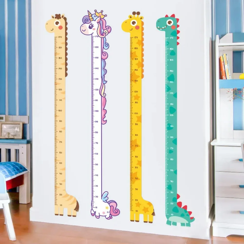 Kid Height Ruler Wall Sticker For Kids Room Girls Cartoon Animal Height Measure Wallpaper Growth Chart Nursery Decoration