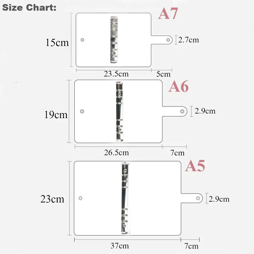 A5/A6/A7 Glitter Office Supplies Refillable Black Pink Diary Book Loose Leaf Binder Planner Clips File Folder Notebook Cover file folders,notebook cover