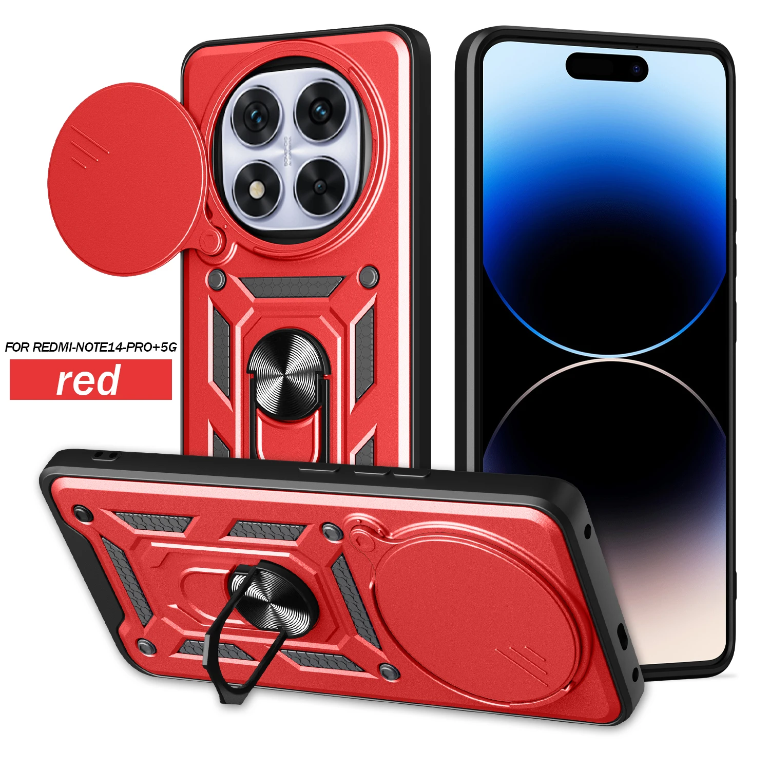 Armored Protective Phone Case with Magnetic Ring and Camera Guard